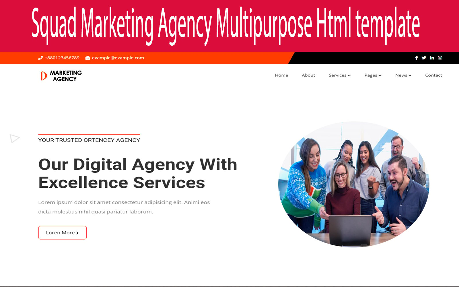 Squad Marketing Agency Multipurpose Html template