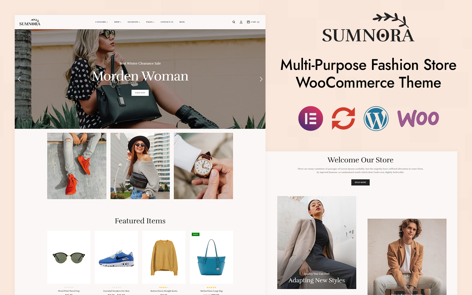 Sumnora - Multipurpose Fashion Store Elementor WooCommerce Responsive Theme