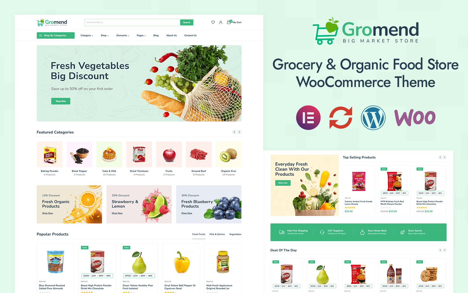 Gromend - Super Market Elementor WooCommerce Responsive Theme