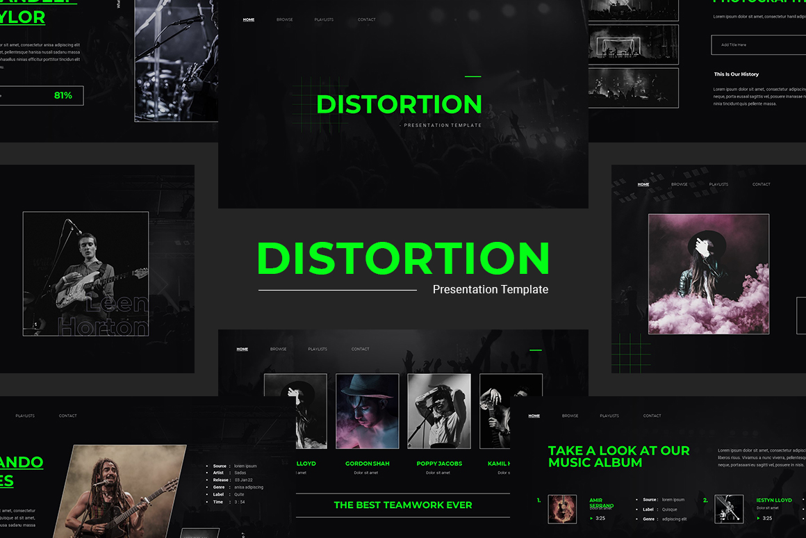Distortion - Music Powerpoint Template