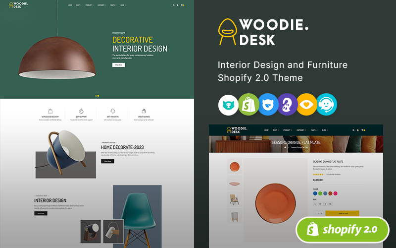 Woodie - Interior Design, Home Decor and Furniture Shopify 2.0 Theme