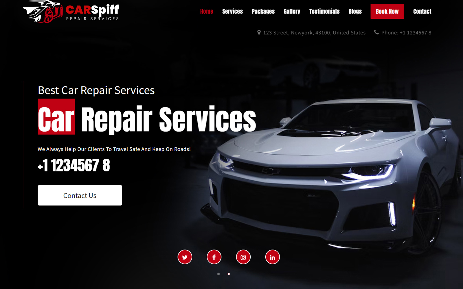 CarSpiff - Car Detailing & Services Landing Page Template