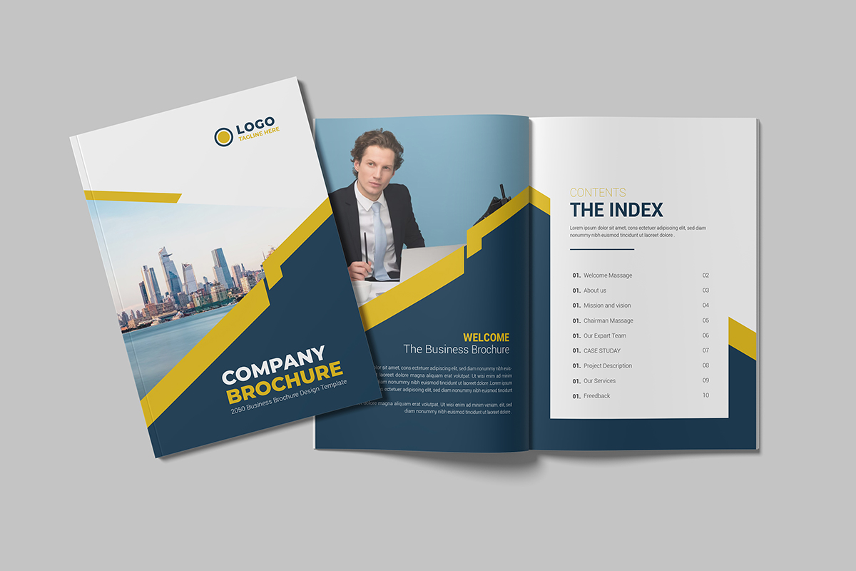 Company Brochure Template and multipage business brochure template design