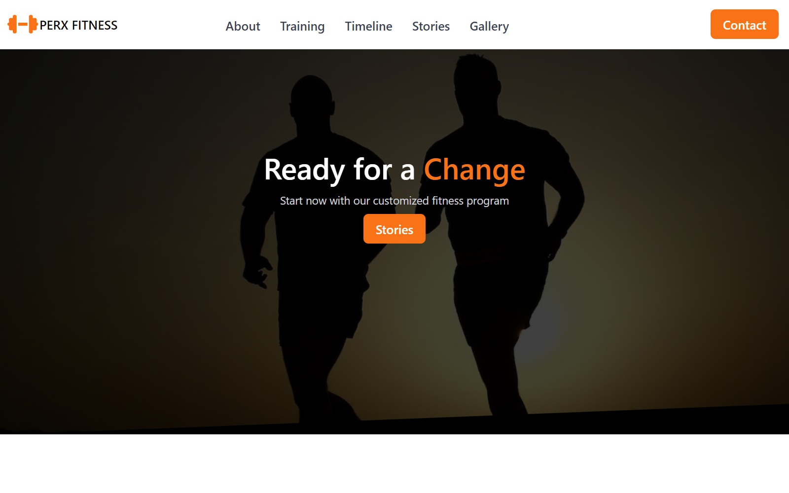 Perx – Clean Tailwind HTML Onpage Fitness Template
