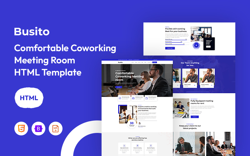 Busito – Comfortable Coworking Meeting Room Website Template