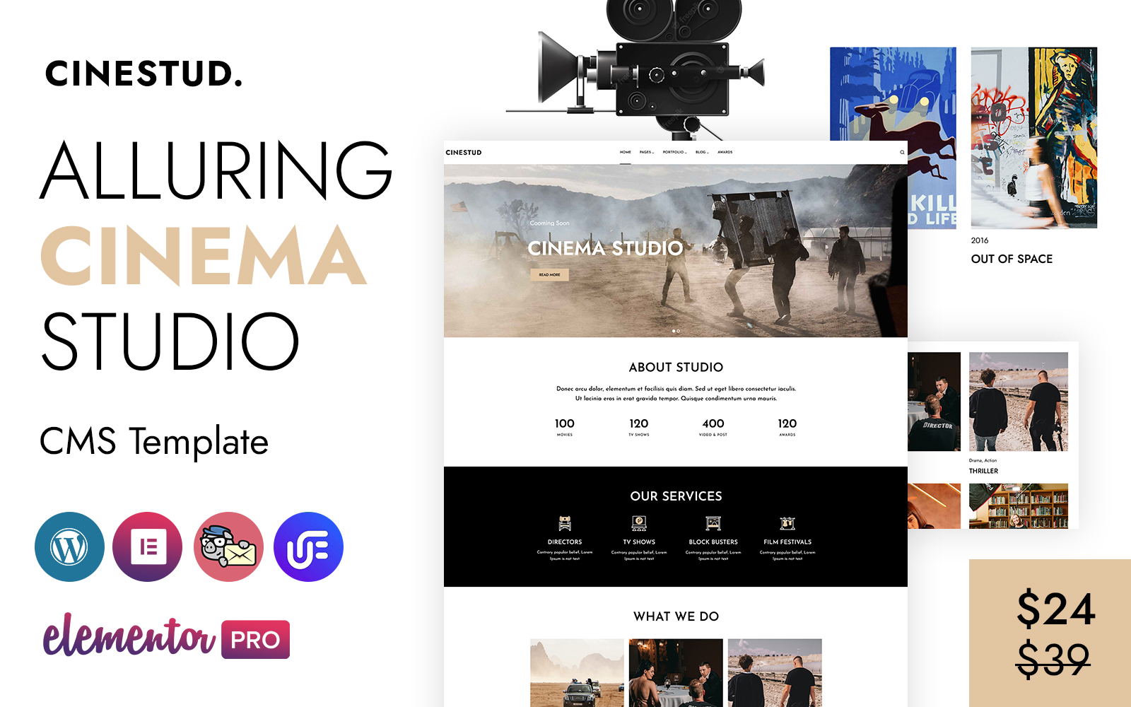 Cinestud - Cinema And Movie WordPress Elementor CMS Theme