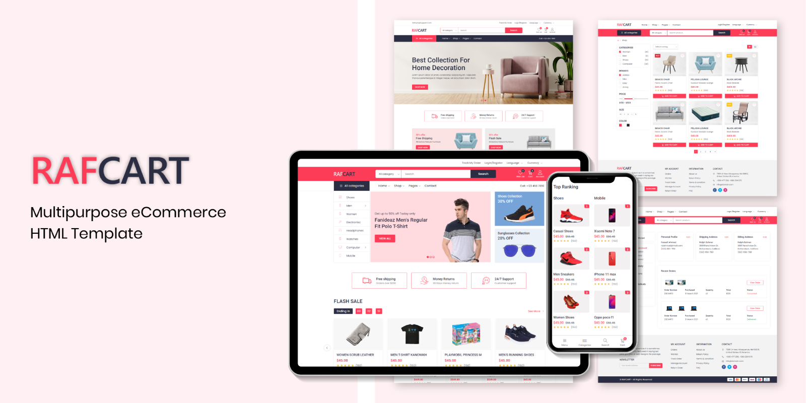 RafCart - Multipurpose eCommerce Tailwind  HTML Template