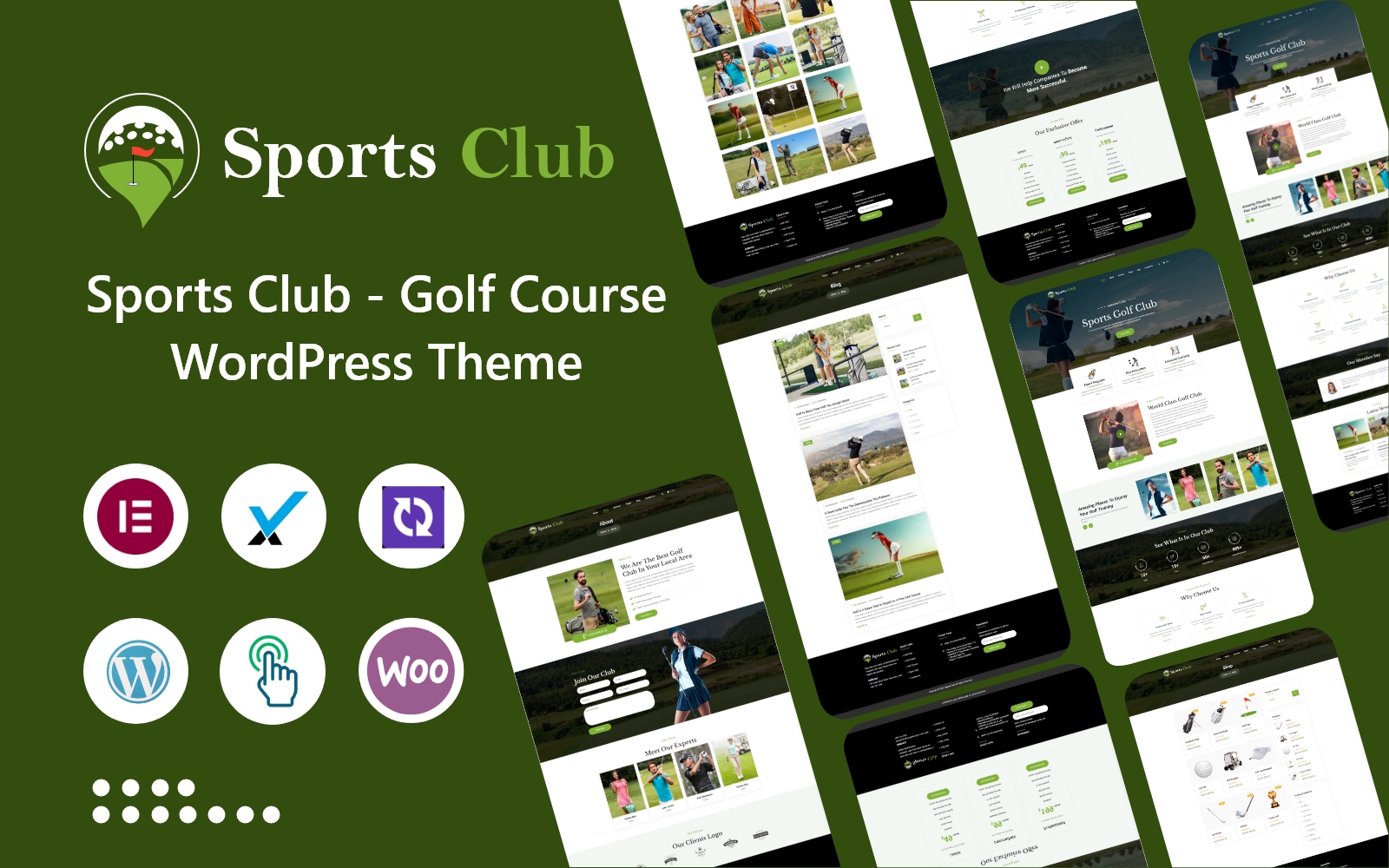 Sports Club - Golf Course and Club Elementor WordPress Theme