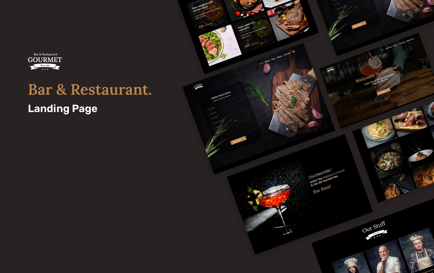 Gourmet Bar & Restaurant - Landing Page Template