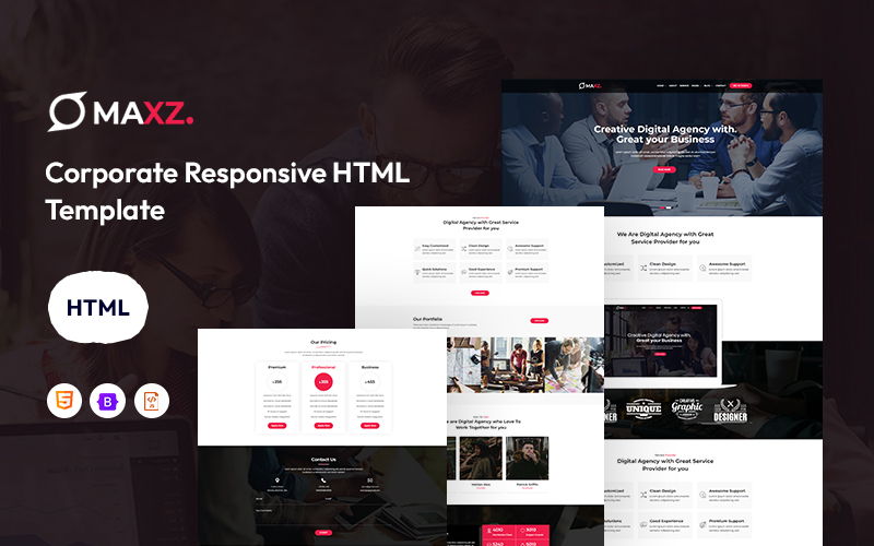 Maxz – Corporate Responsive Website Template