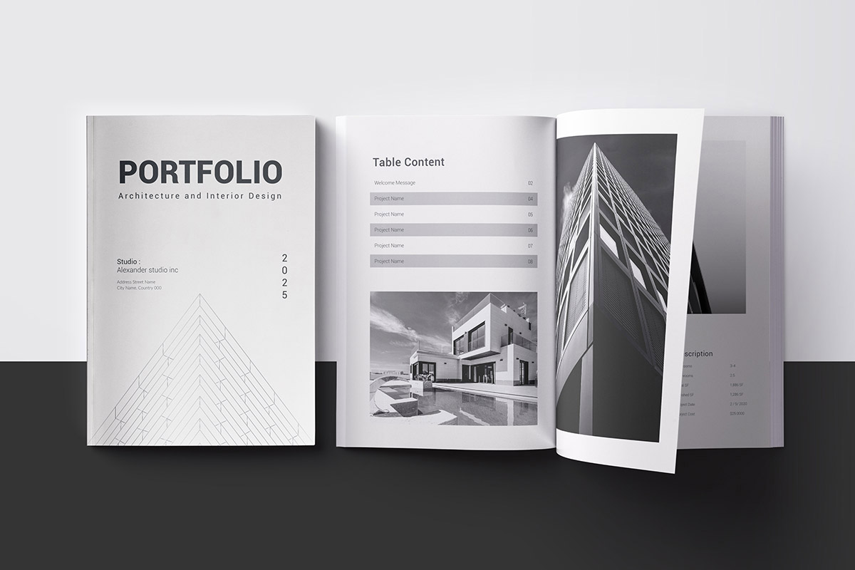 Architecture Portfolio and 12 Pages Portfolio Brochure Design