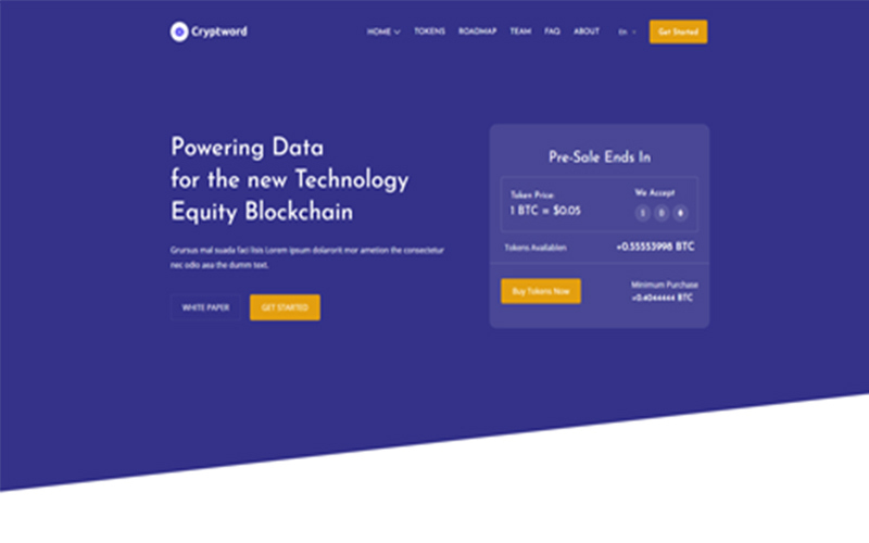 Boston - Bitcoin & Cryptocurrency ICO Landing Page HTML Template