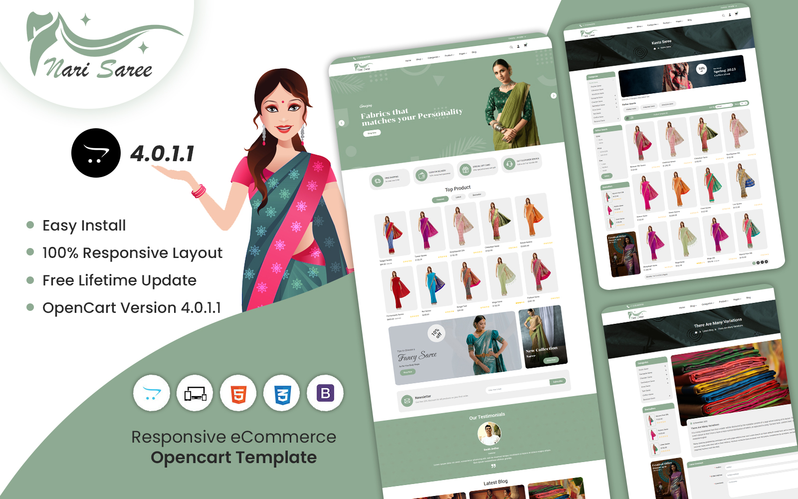 Narisaree - Saree Store OpenCart 4 Responsive Template