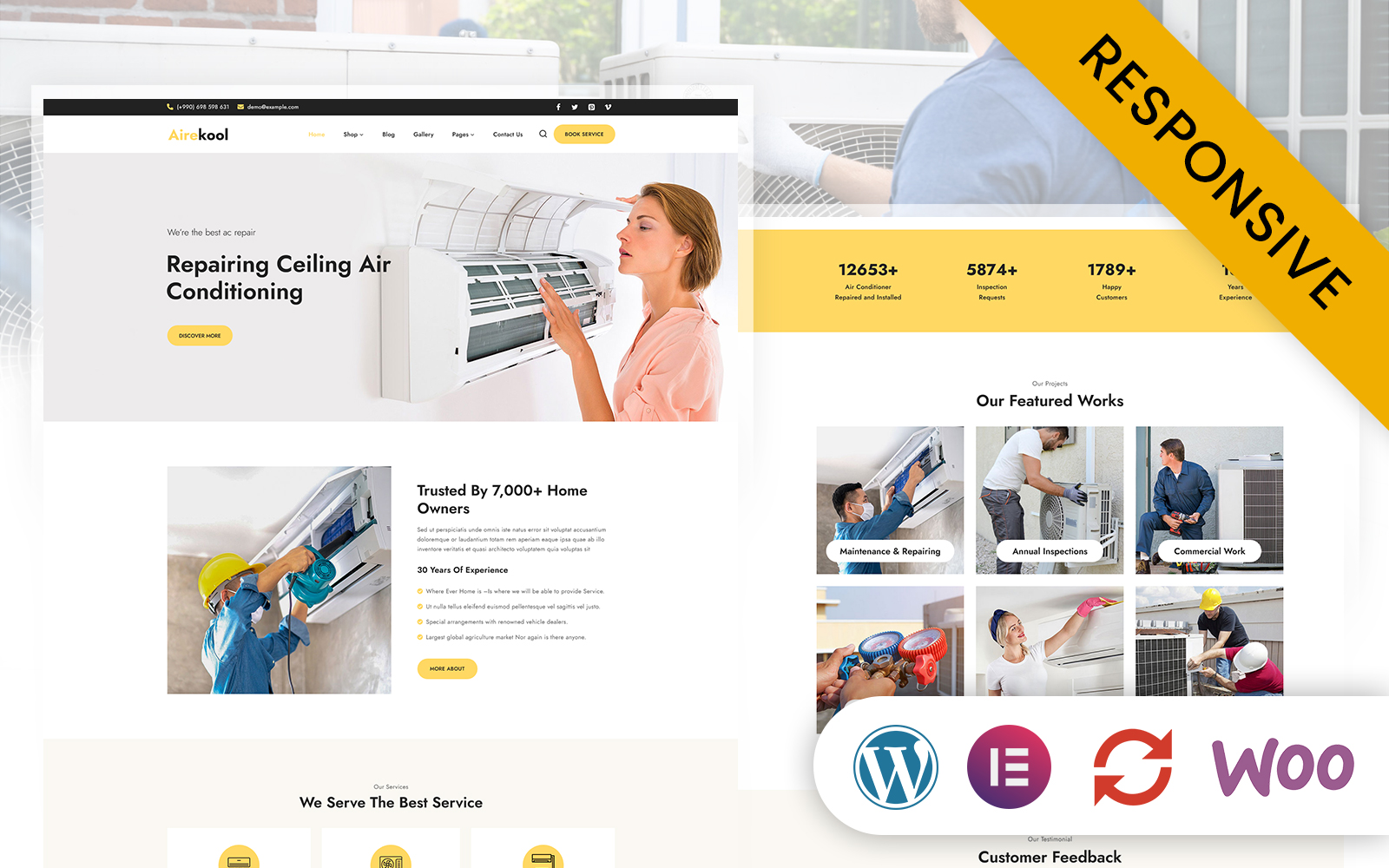 Airekool - AC Repair Services Elementor Wordpress Theme