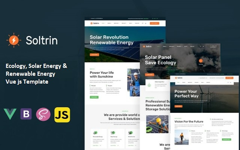 Soltrin - Solar & Renewable Energy Vue Js Template