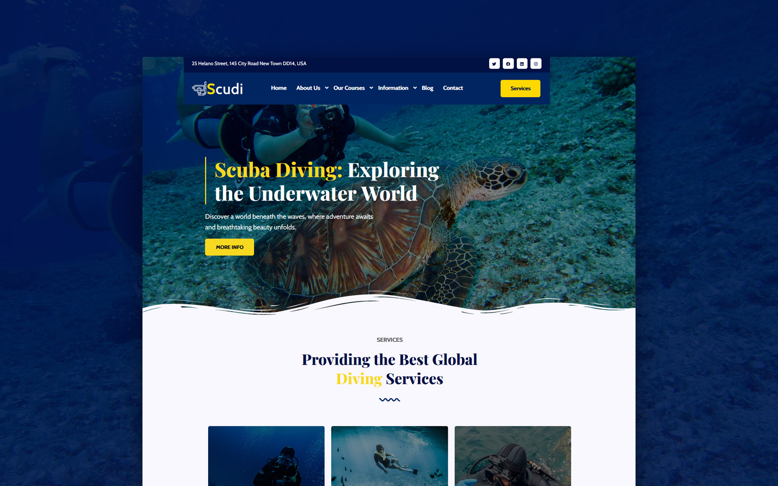 Scudi - Scuba  Diving Center WordPress Theme