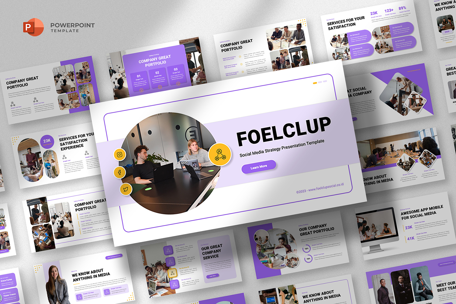 Foelclup - Social Media Strategy Powerpoint Template