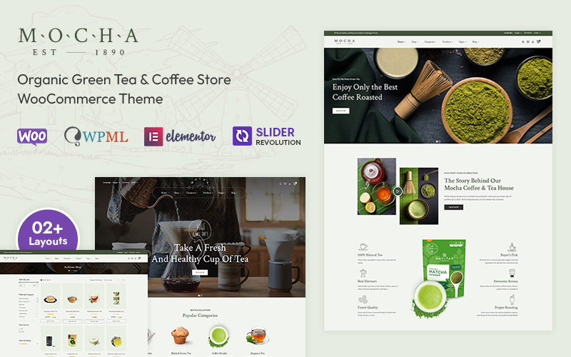 Mocha - Organic Green Tea & Coffee Store WooCommerce Theme