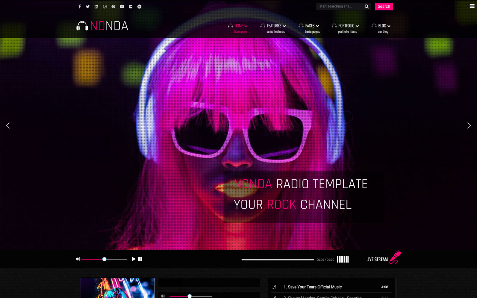 Nonda Online Music Radio Station Joomla 4 and Joomla 5 Template