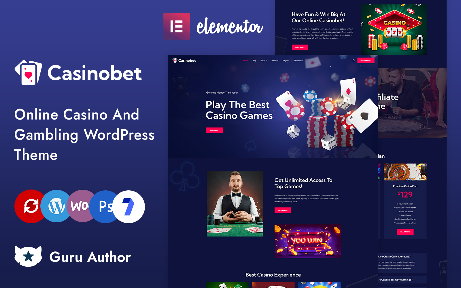 Casinobet - Online Casino and Gambling Elementor WordPress Theme