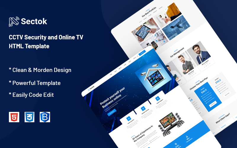 Sectok – CCTV Security and Online TV Website Template