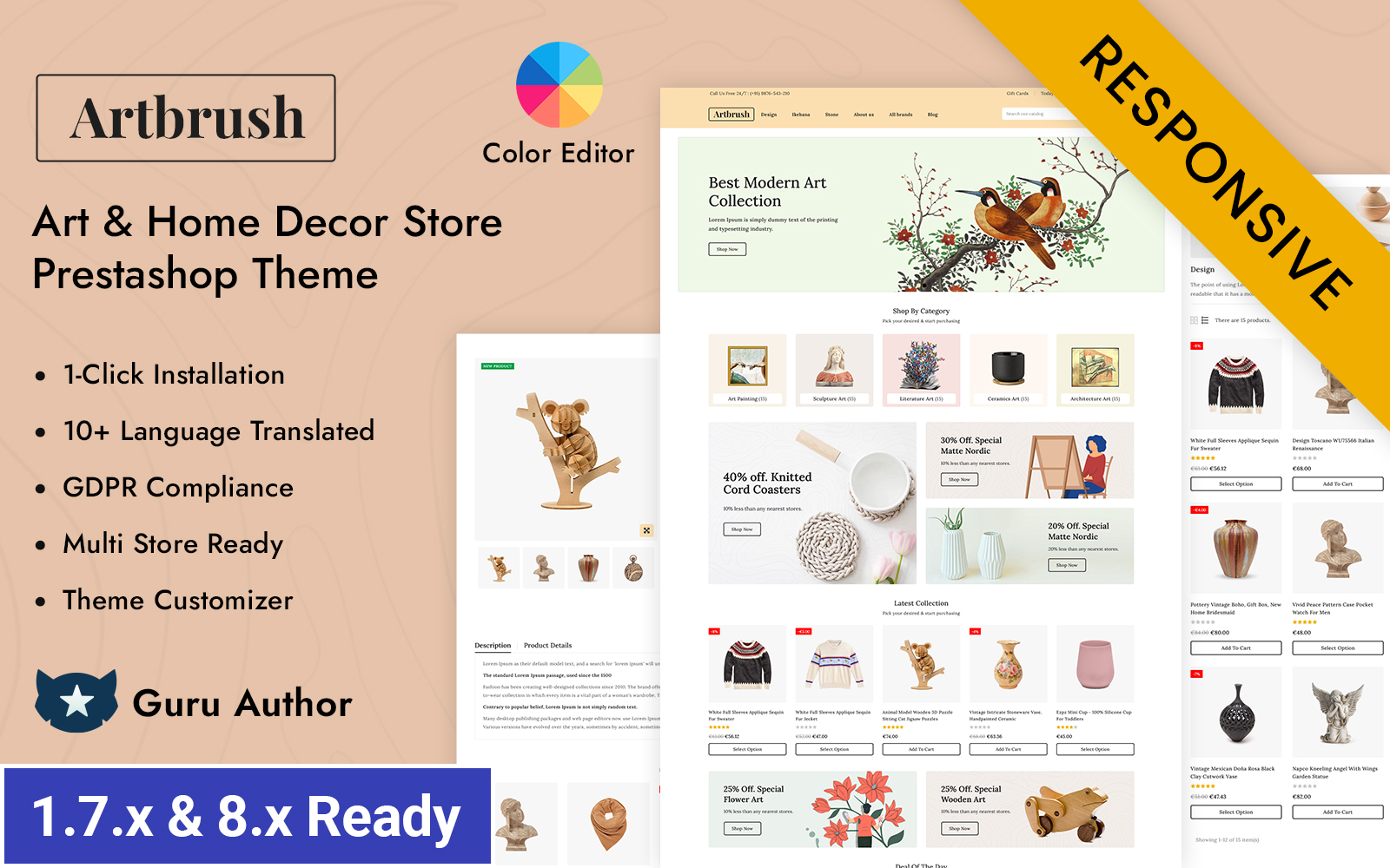 Artbrush - Art Craft and Home Decor Store Prestashop Responsive Theme