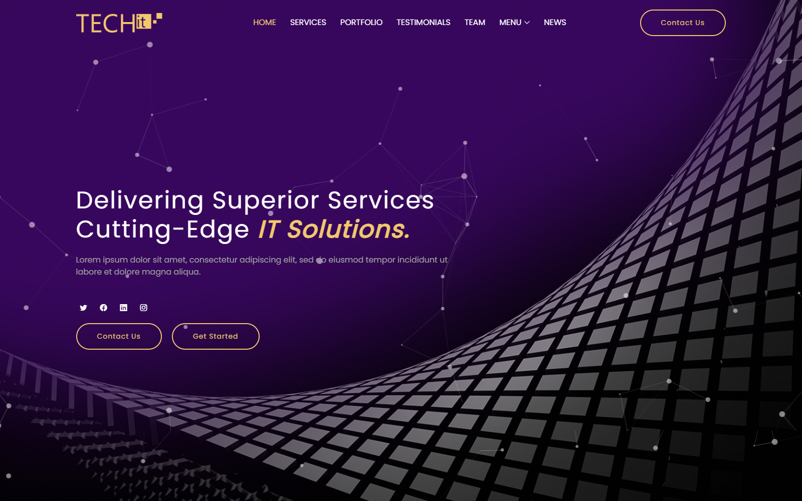 Tech IT - Technology and Business Services Multipurpose Responsive Landing Page Template