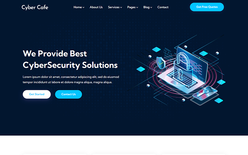 Cybercafe -  Cyber Security Services HTML5 Website Template