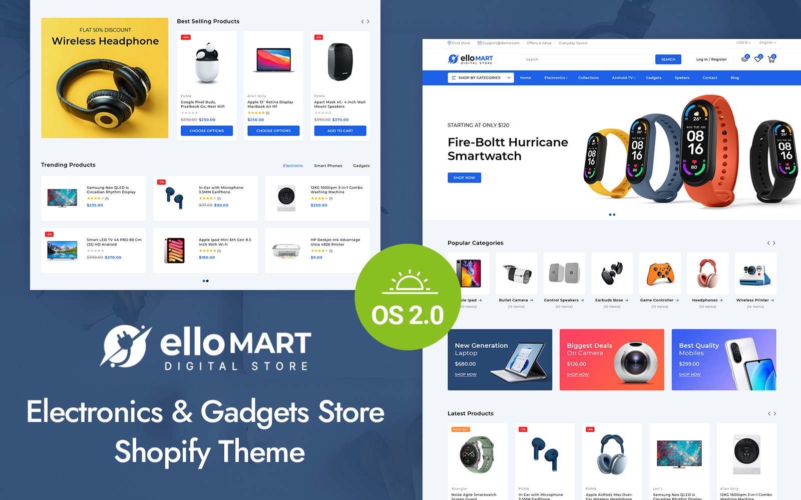 Ellomart - Electronics MultiPurpose Shopify 2.0 Responsive Theme
