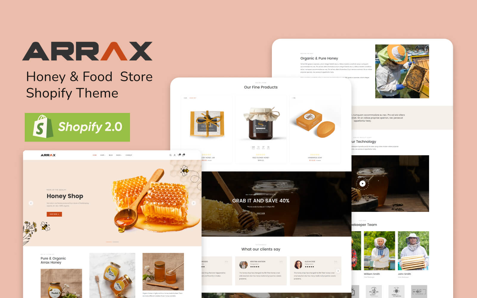 Arrax - Honey & Food  Store Shopify Theme