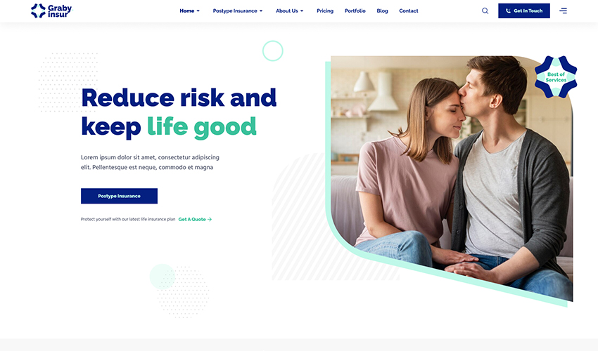 Grabyinsur - Insurance Company Wordpress Theme