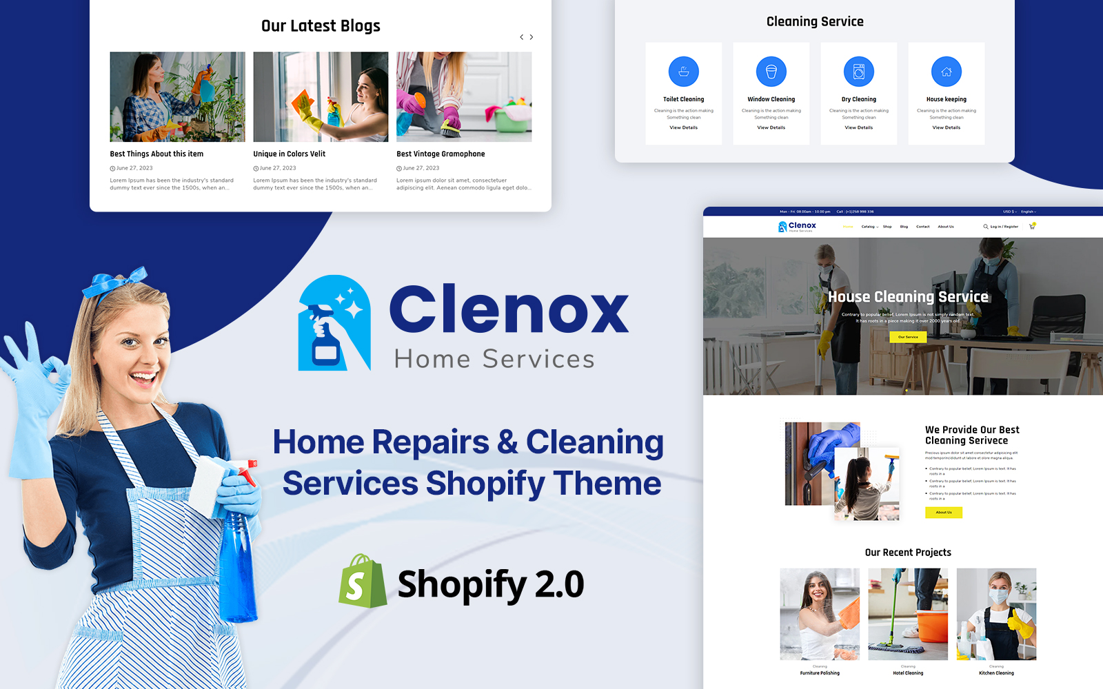 Clenox - Home Repair and Cleaning Service Shopify Theme