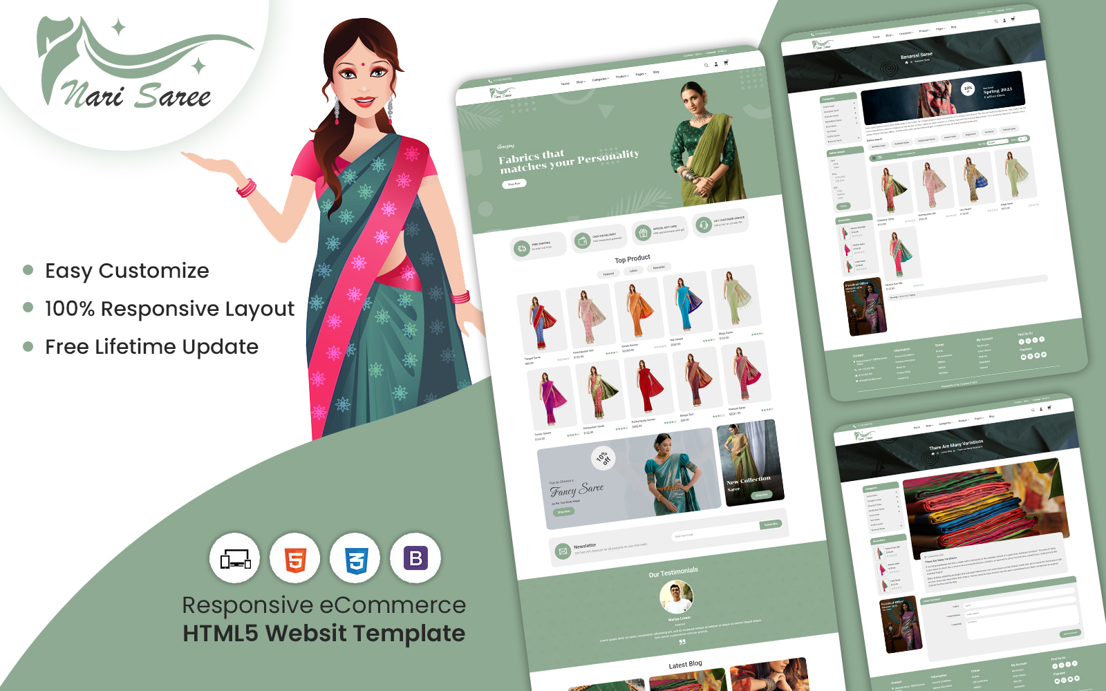 NariSaree - Saree Store HTML5 Website Template