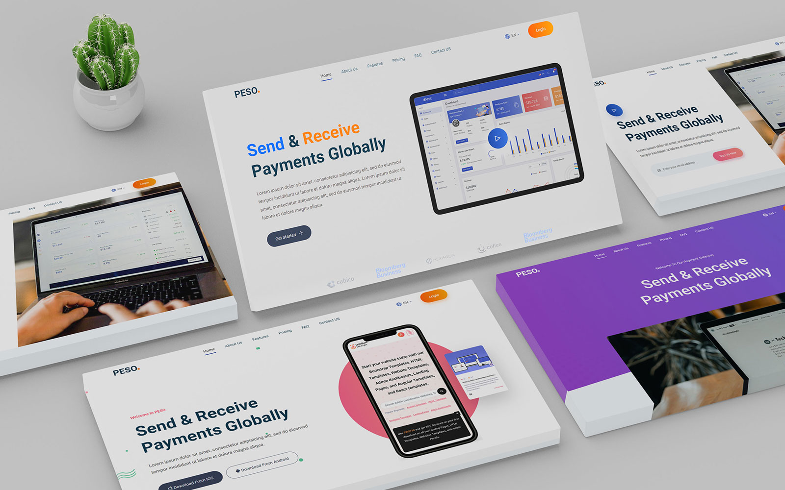 PESO APP Landing Pages and Bootstrap Templates