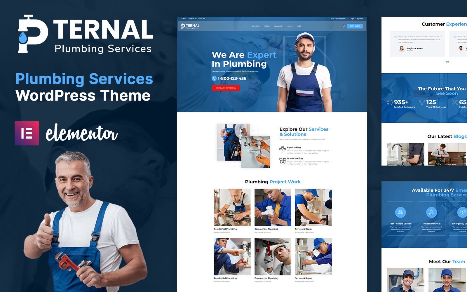Ternal - Plumber, Handyman and Repair Services WordPress Theme