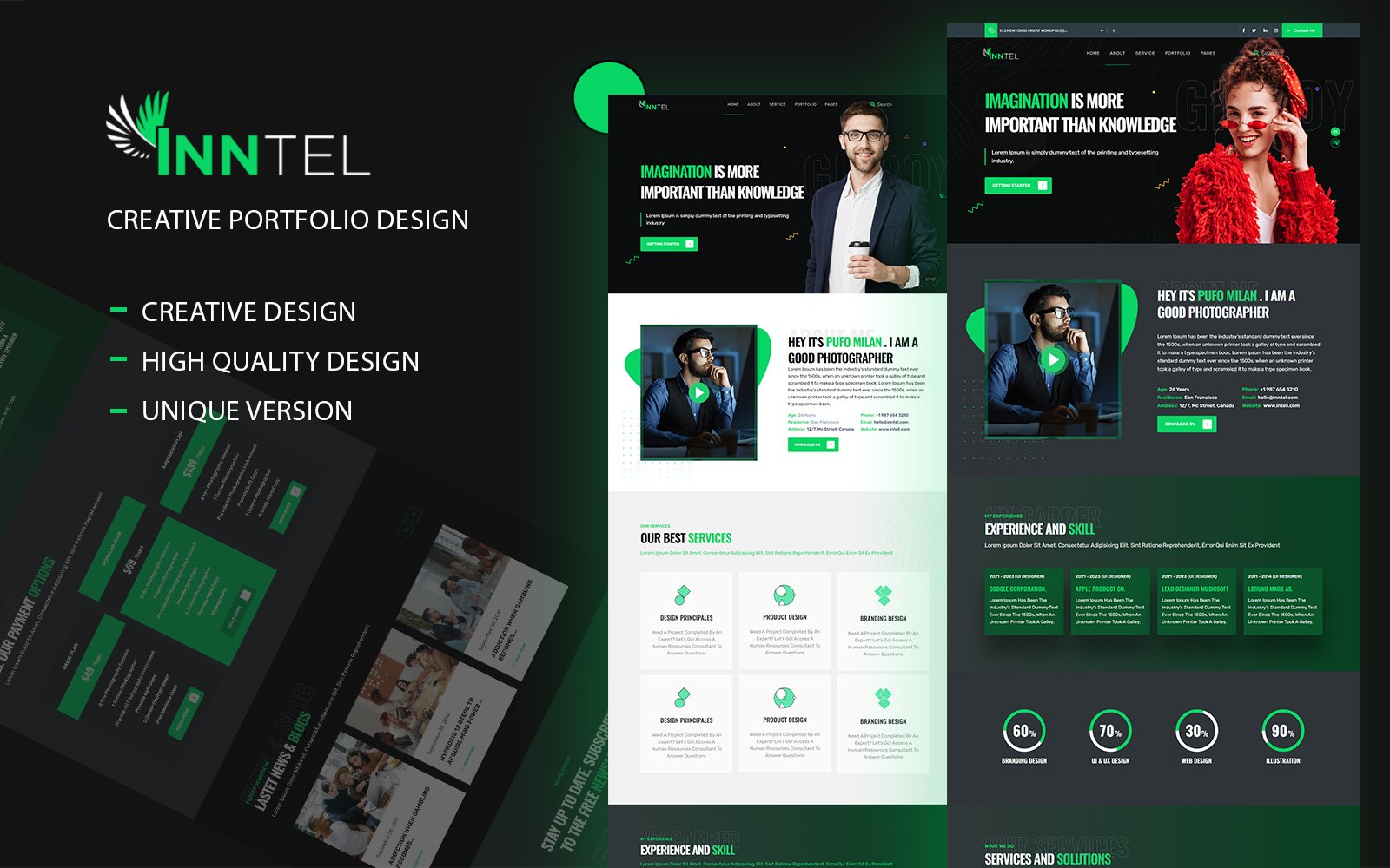 Inntel - Personal Portfolio Website Template