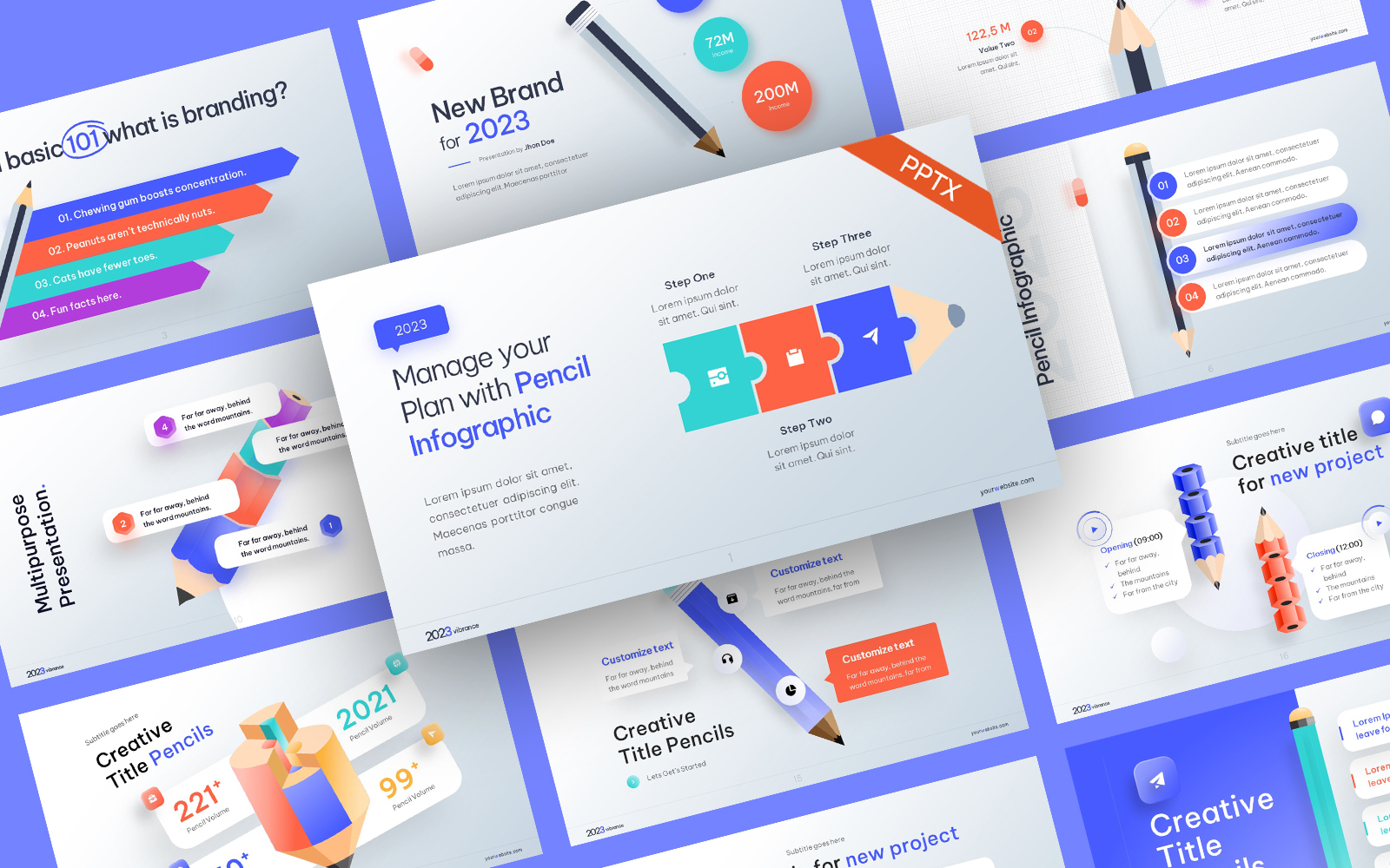 Pencil Infographic PowerPoint Template for $21