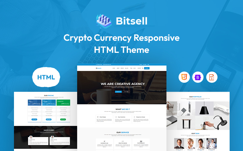 Bitsell – Crypto Currency Website Template