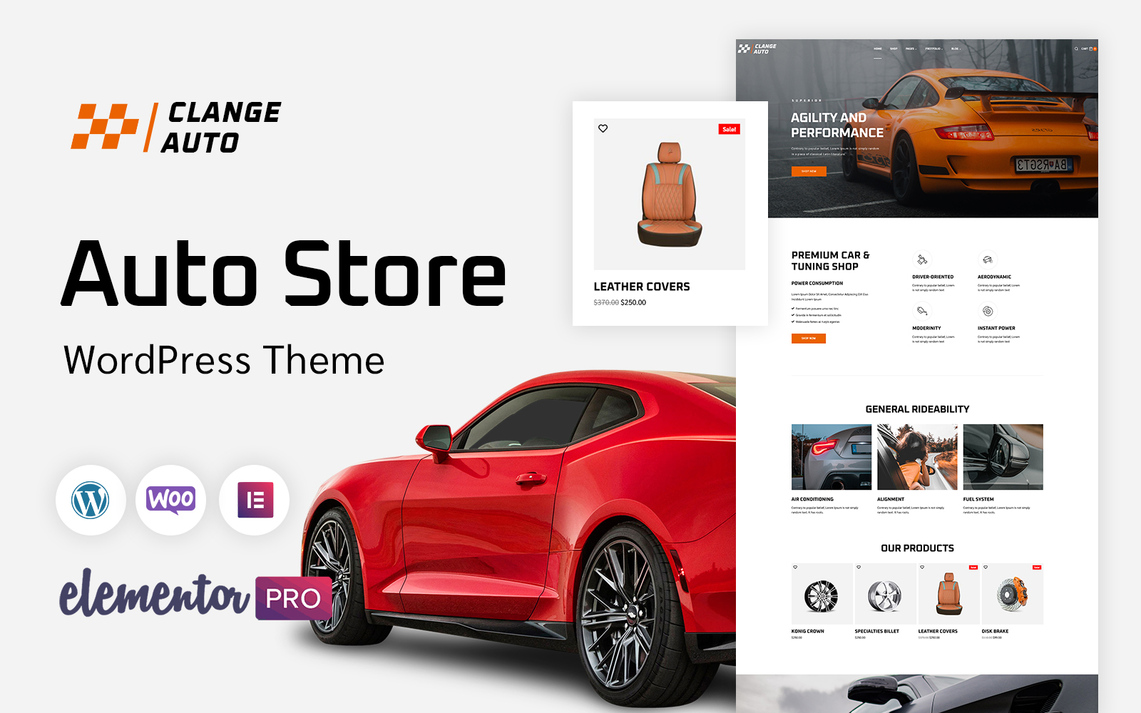 Clange Auto - Car Parts WordPress Elementor Theme