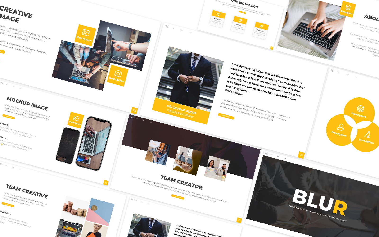 Blur Minimalis Powerpoint Template for $15