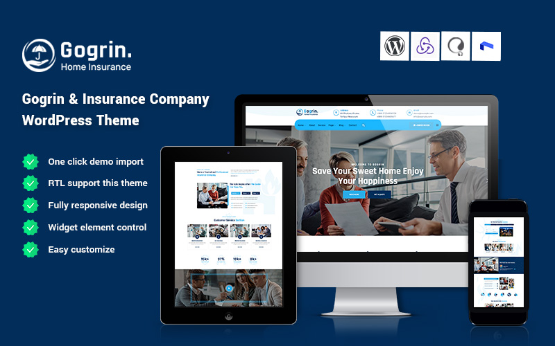 Gogrin - Insurance Company WordPress Theme