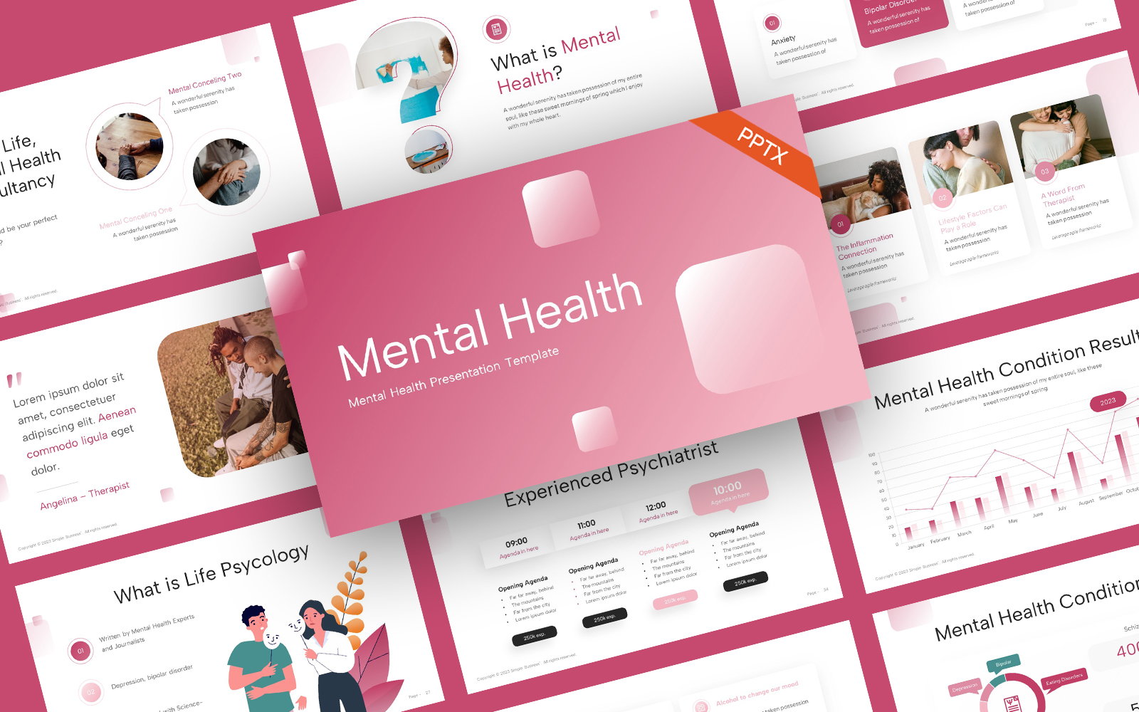 Ratio Mental Health PowerPoint Template for $21