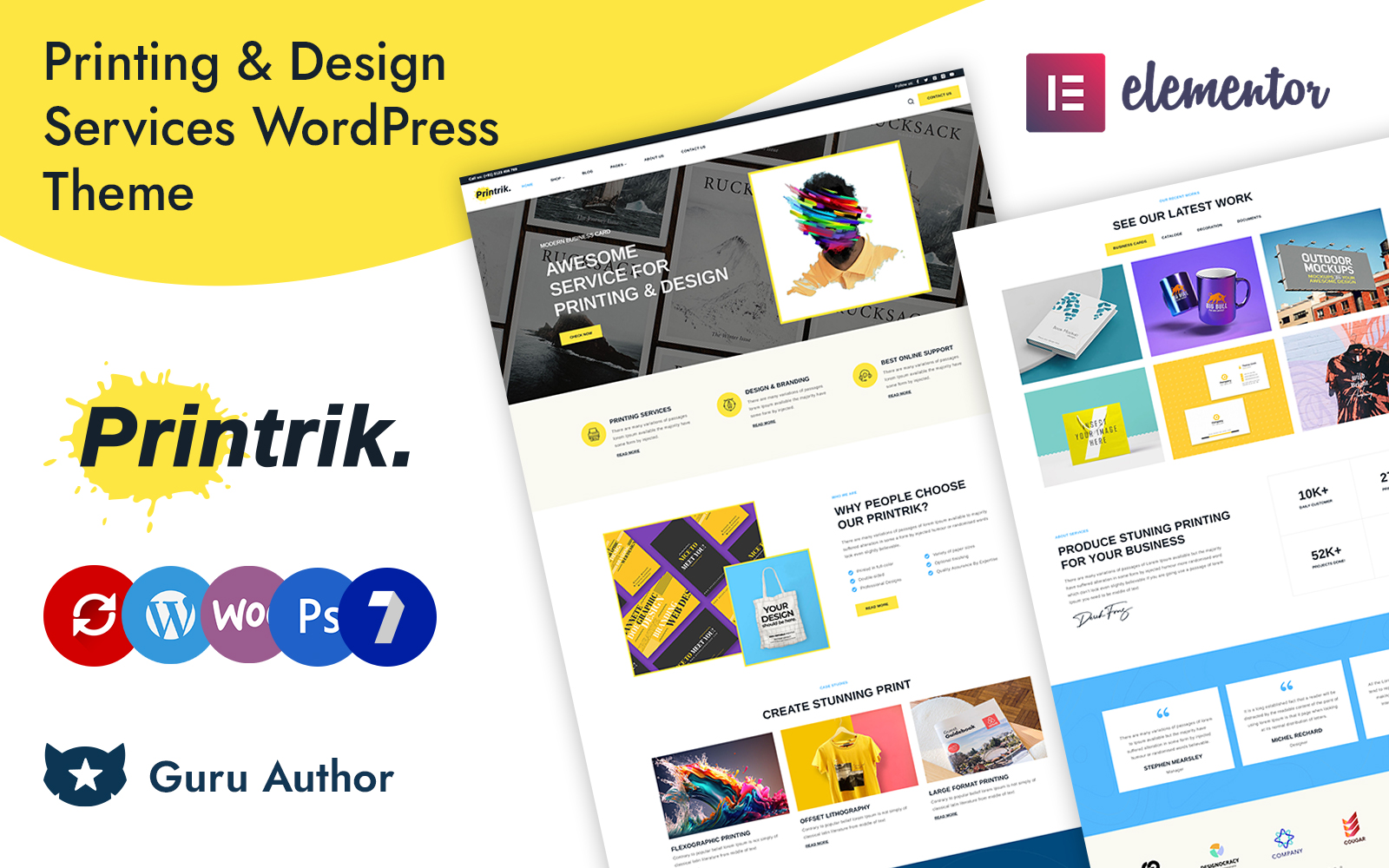 Printrik - Printing & Design Service Elementor WordPress Theme