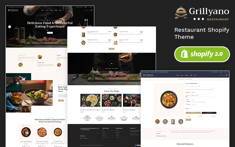 Grillyano - Shopify Responsive Theme For Restaurants, Fast Food, Dishes
