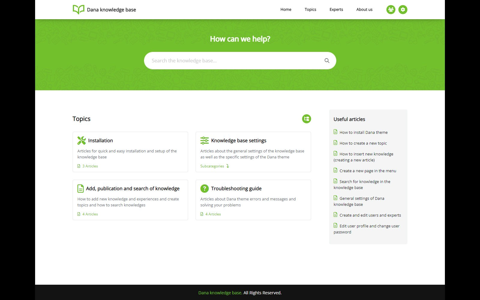 Dana - Knowledge Base WordPress Theme