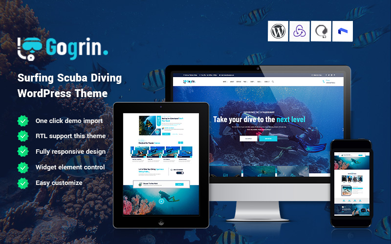 Gogrin - Surfing and Scuba Diving WordPress Theme