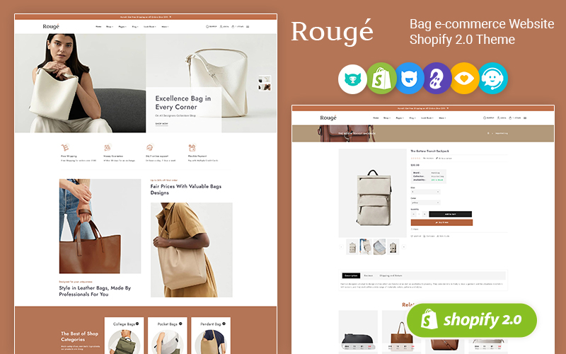 Rouge - Shopify Responsive Theme for Luxury Leather Bag Shops