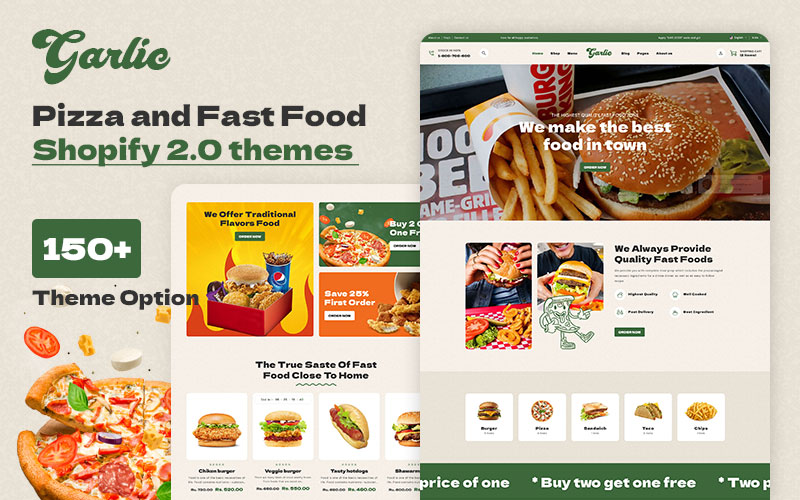 Garlic - Grocery Food Delivery, Restaurant & Supermarket Store Responsive Shopify Theme