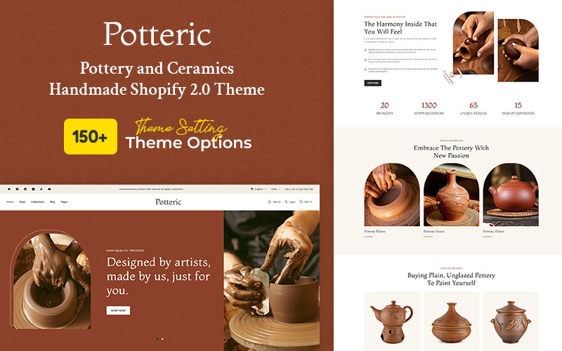 Potteric - Handcrafted Ceramic & Home Decor Multipurpose Shopify 2.0 Responsive Theme