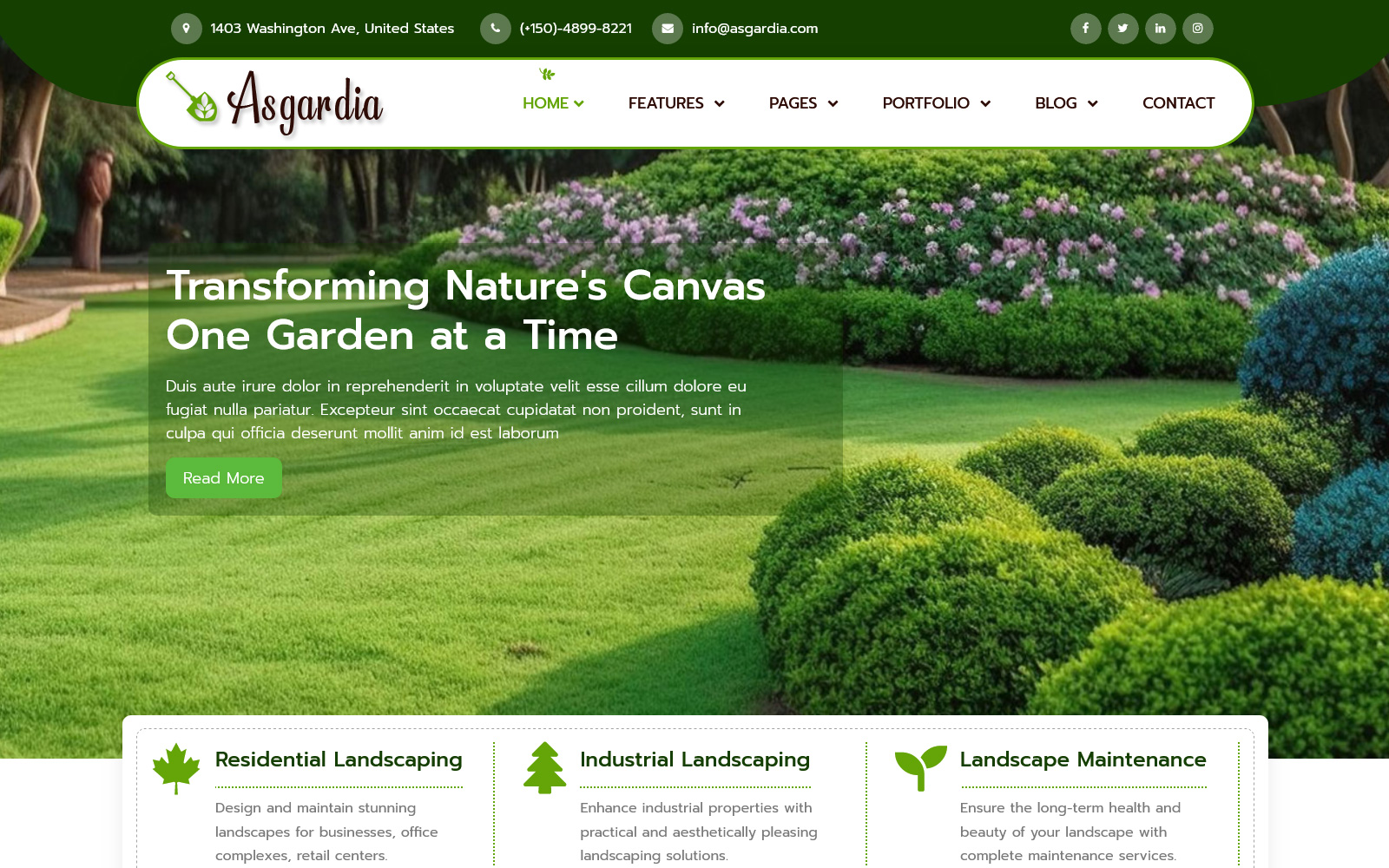 Asgardia Landscape Design and Gardening Joomla Template